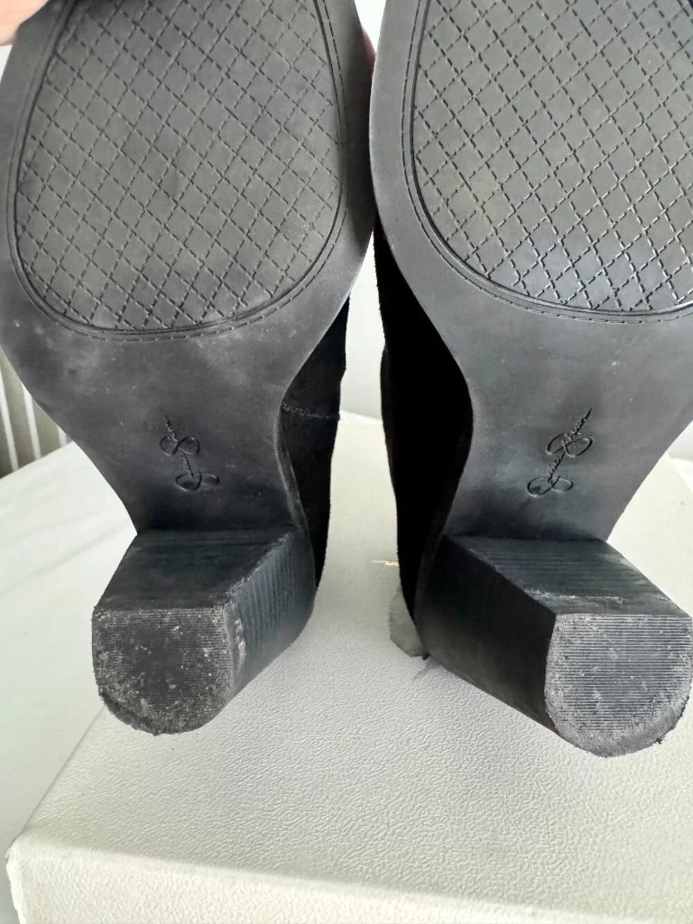 Jessica Simpson Conley Black Split Suede Boots Women's Fashion Ankle Boots